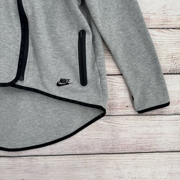 Nike Tech Fleece Asymmetric Cape Zip Hoodie Sweatshirt Women's Large Gray - Picture 4 of 13